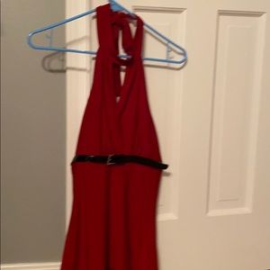 Red Halter dressy top with Tie